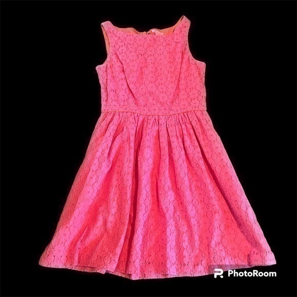 chinese dress ladies Lilly Pulitzer Blue Hot Pink Lace Dress Size 6 main image 1